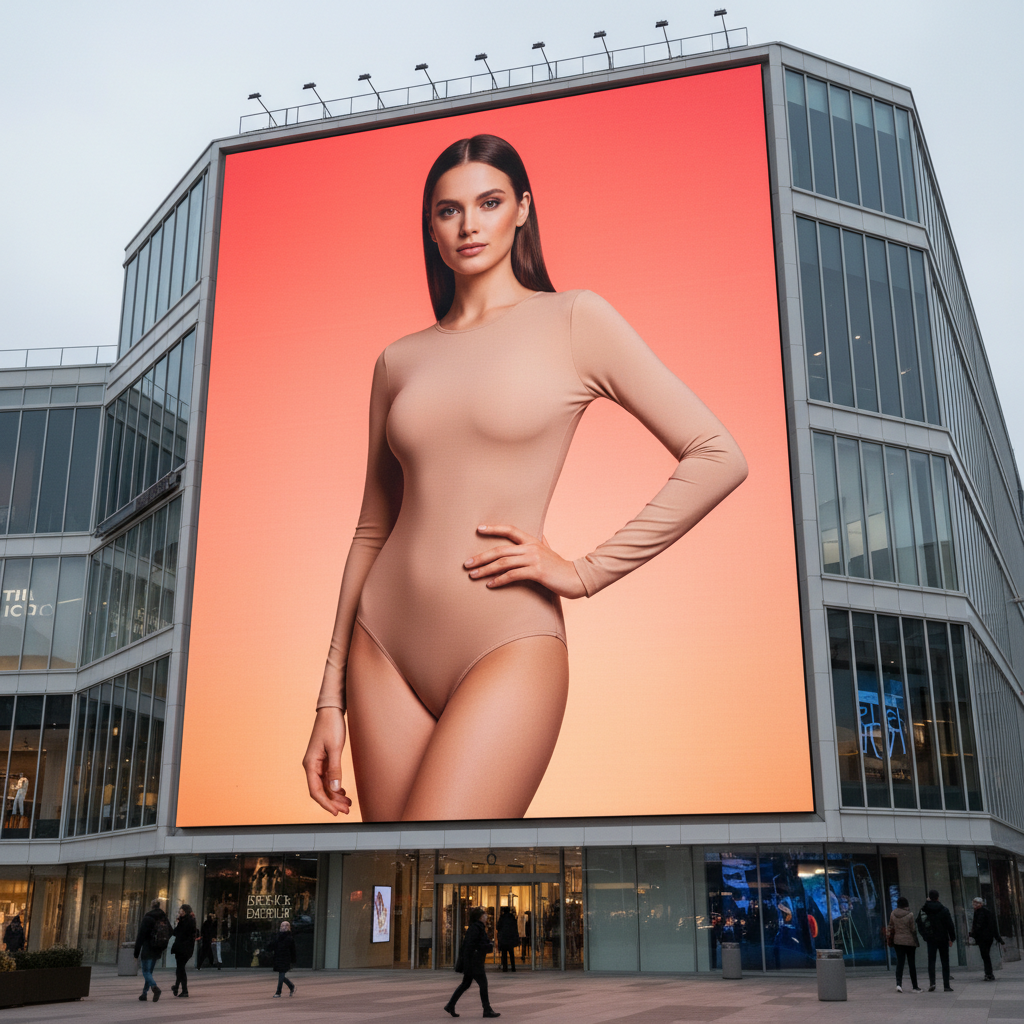 Femme en bodysuit beige